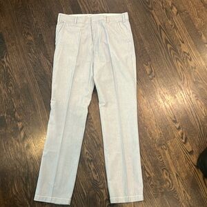 Save Khaki United side 33 waist. Khaki feel but seersucker look.